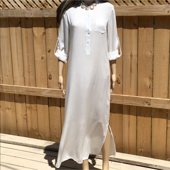 COTTON BLOUSE TOP MAXI  1 left - Picture 4 of 8